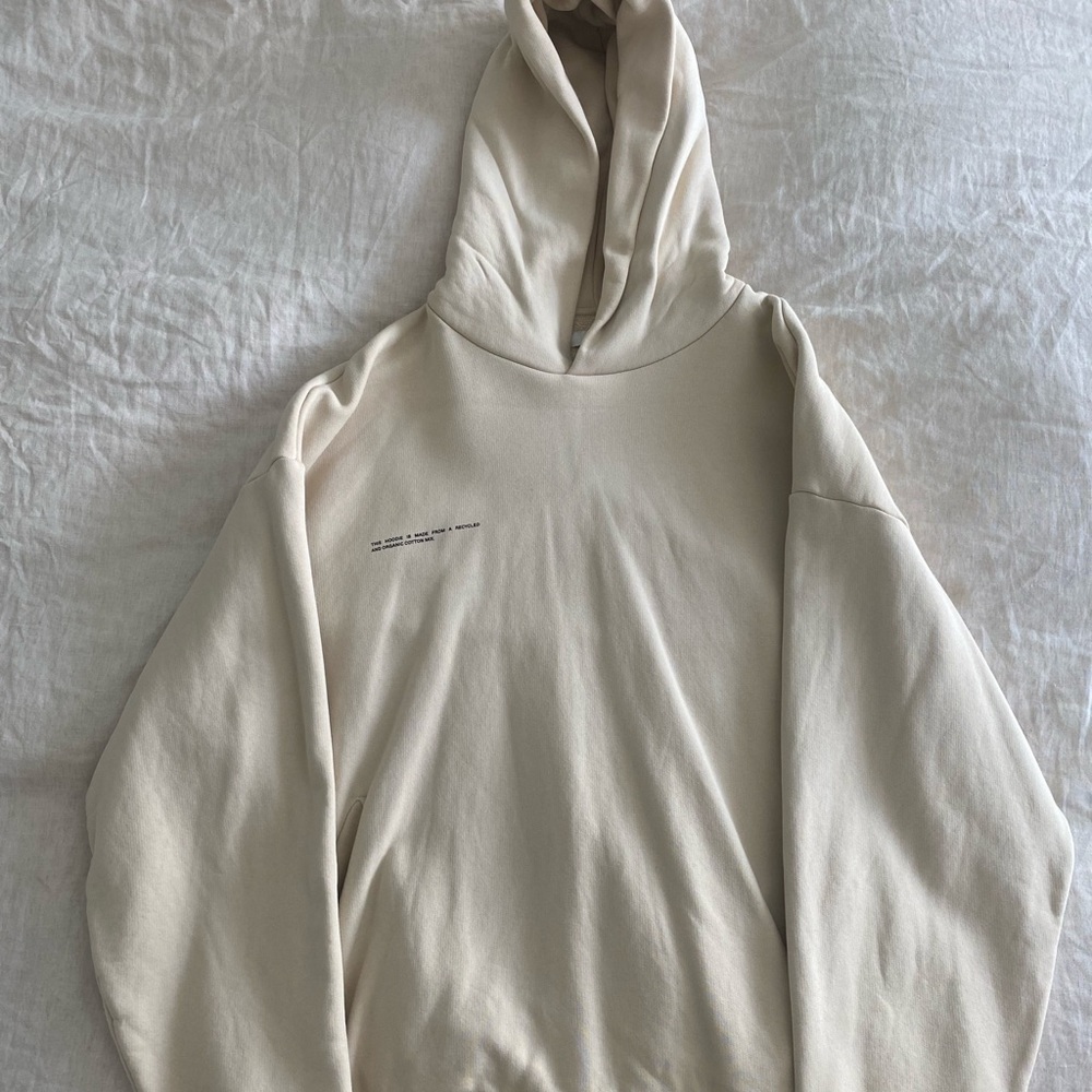 Pangaia cream colored mens hoodie, large